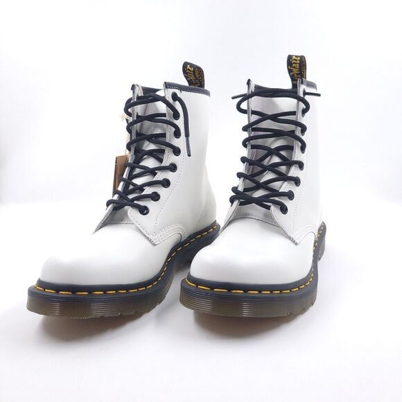 Dr Martens 1460 White Smooth Standard Fit Womens 8 Lace Up Boot Shoes 11821100 - Picture 8 of 14